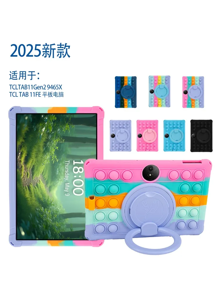 Etui na TCL Tab11 Gen 2 Bubbles Shockproof dla TCL Tab 11 FE 9465X, miękkie silikonowe etui z obrotową bransoletką 360 stopni. — zdjęcie produktu 7