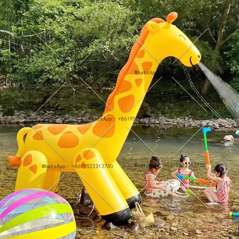 

2.2 meters high water spray inflatable giraffe kindergarten school decoration scenic hotel air model courtyard lawn toys