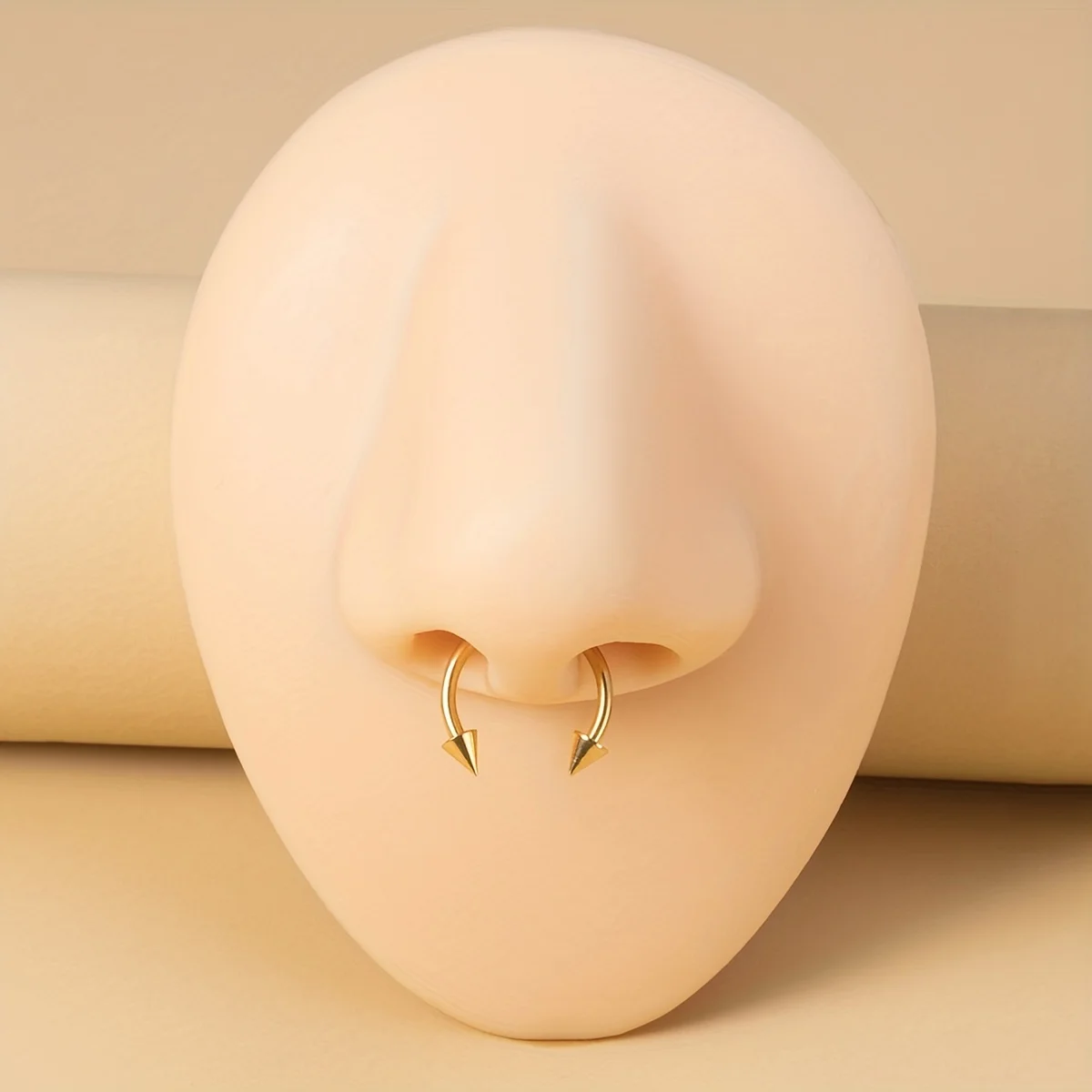 1PCS 6/8/10mm Men Spike Nose Septum Piercing Ring Horseshoe Piercing Lip Ear Ring 16G Jewelry For Women Stainless Steel