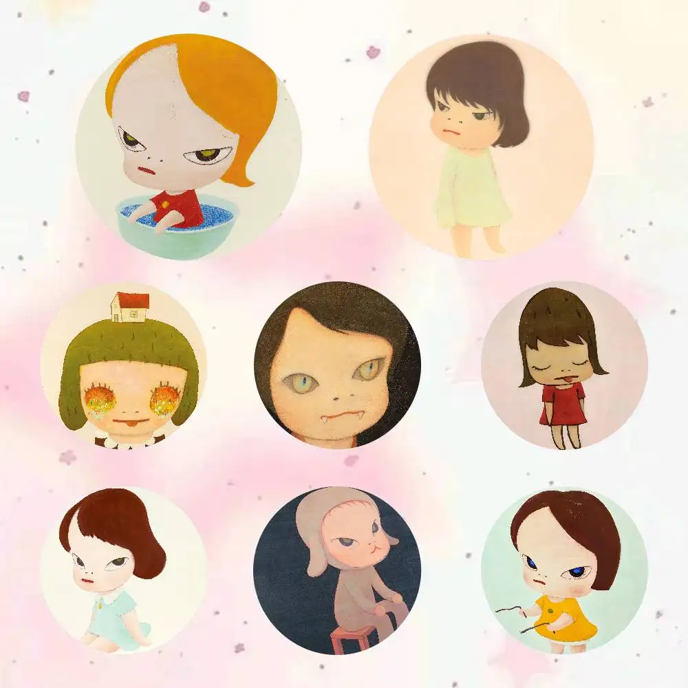 Artist Yoshitomo Nara Cartoon Game Brooch Badge Bag Jacket Pins Jewelry Accessories Gifts