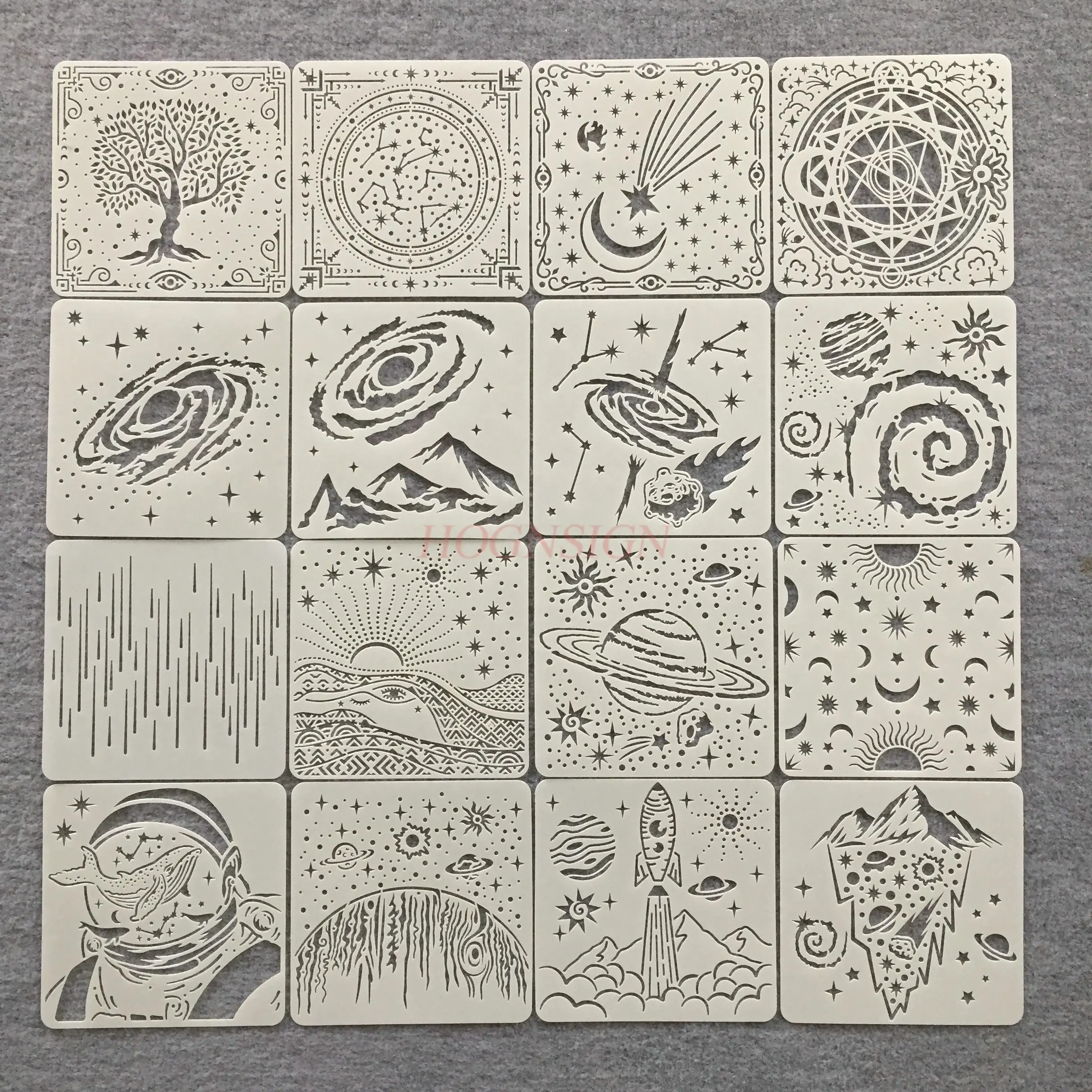 1pcs Starry Sky Handwritten Newspaper Graffiti Creative Production Drawing Auxiliary Hollow Painting Template ruler