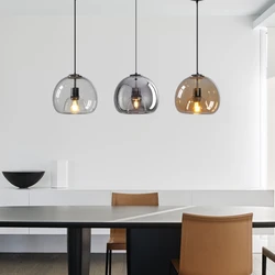 Nordic Modern Luxury Glass Pendant Lamp Bedroom Bedside Restaurant Kitchen Creative Dining Room Bar Light Hanging Lighting Home
