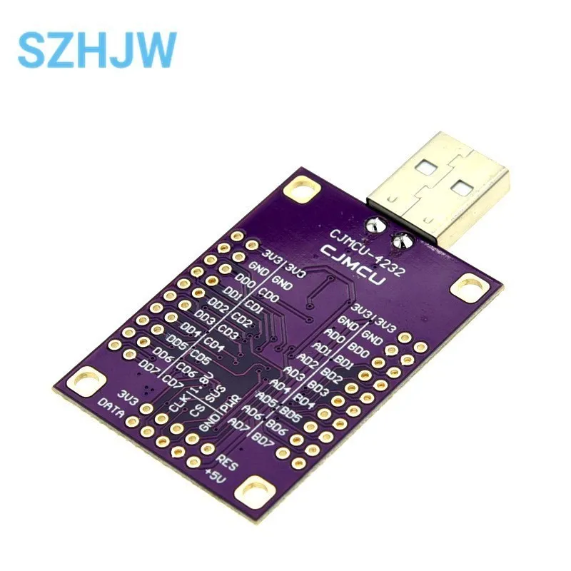 Imagem -04 - Usb de Quatro Canais para Porta Serial Ft4232 Uart Spi I2c Jtag Rs232 Rs485 Rs422 Módulo Canais Ft4232hl Cjmcu4232