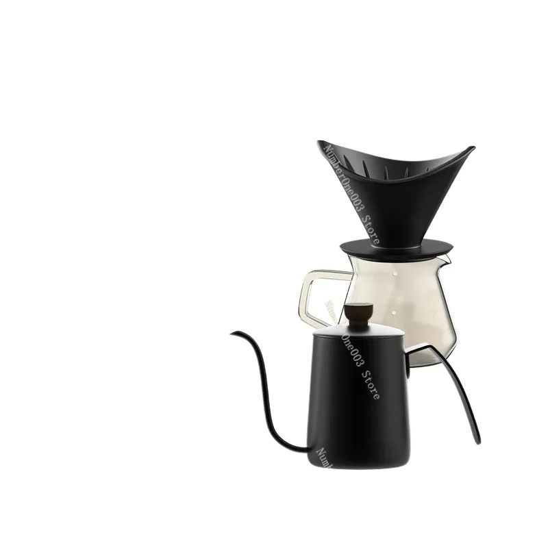 

Набор кофейников для ручного заваривания, посуда с фильтрующей чашкой, фильтр-кастрюля с тонким горлышком и длинным горлышком, горшок для совместного использования чашки для ручного заваривания