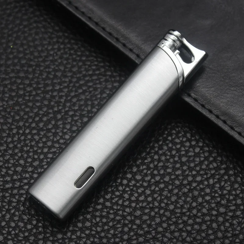 Metal Mini Windproof Tungsten Wire Ignition Jet Flame Turbo Butane Gas Torch Lighter Visible Gas Window Portable Cigar Lighters