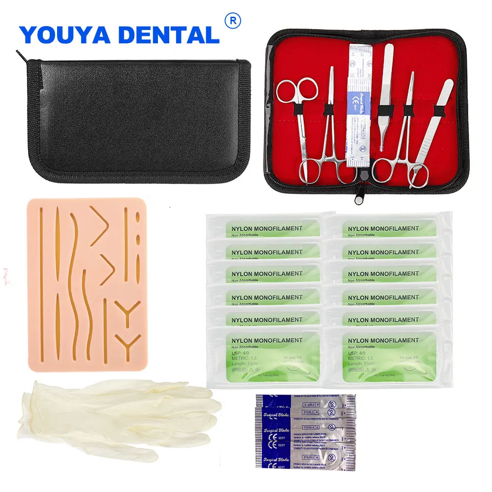 

Artificial Human Silicone Surgical Suture Training Kit Skin Operate Oral Teeth Gum Dental Wounds Dentist Medical Practice Teach