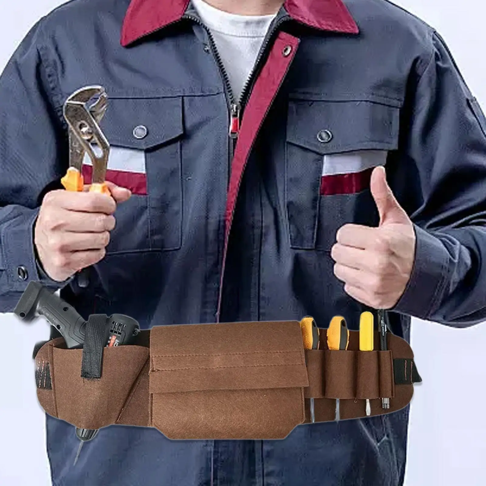 Tool Belt Versatile Practical Waist Tool Bag for Plumber Woodworker Home DIY