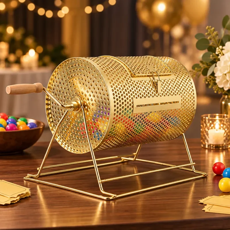 For Manual Metal Lottery Box Drum Type Number Machine for Promotional Activities Party Entertainment Props Raffle Draw Game