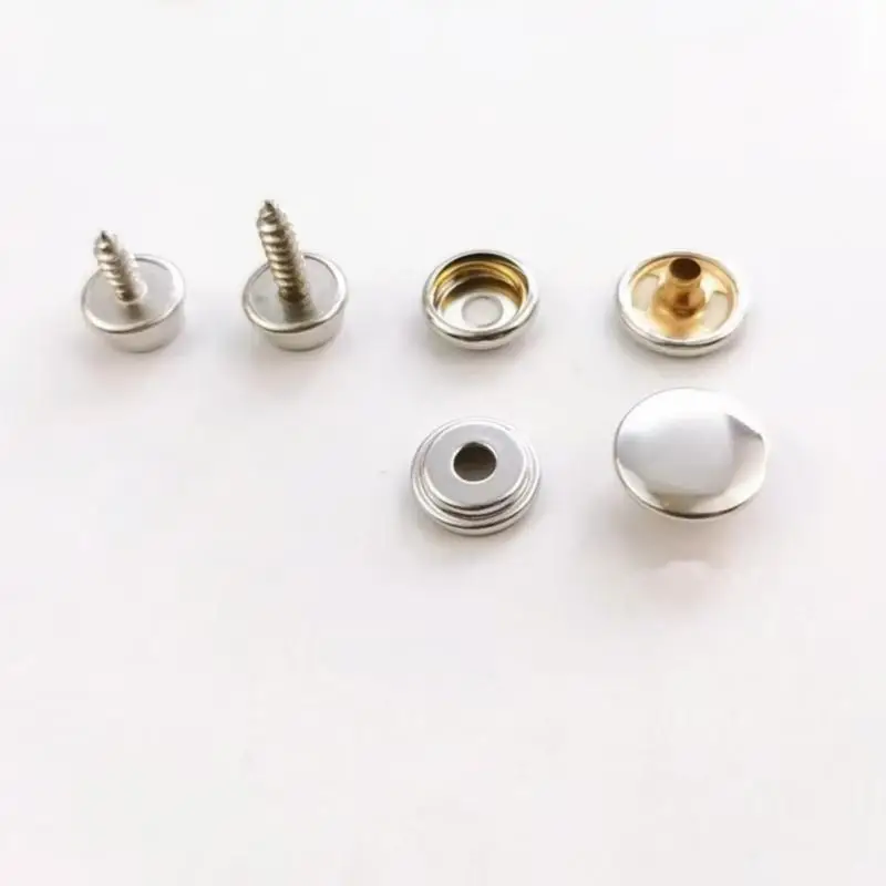 652F 50Pcs Stainless Steel Fastener Screw Press Button for Coat Bags Leathers Marine Canvas Accessories