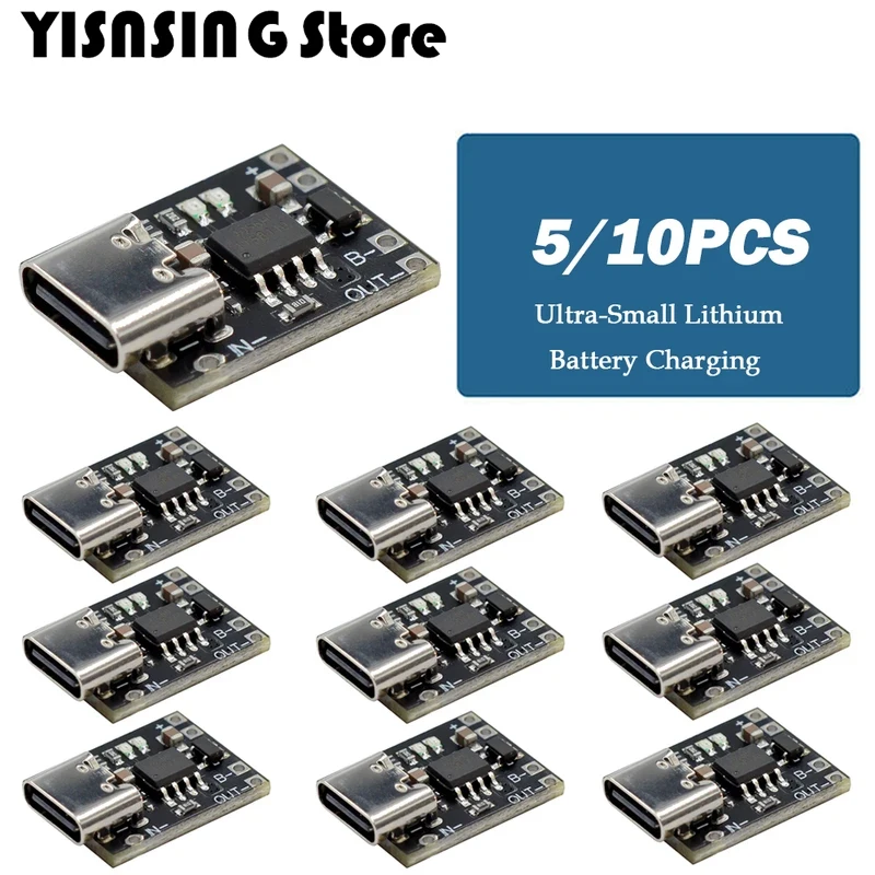 5/10PCs ultra-small lithium battery charging panel 1A ternary lithium battery 3,7v1.2v Charger Module Type-C Protection Board