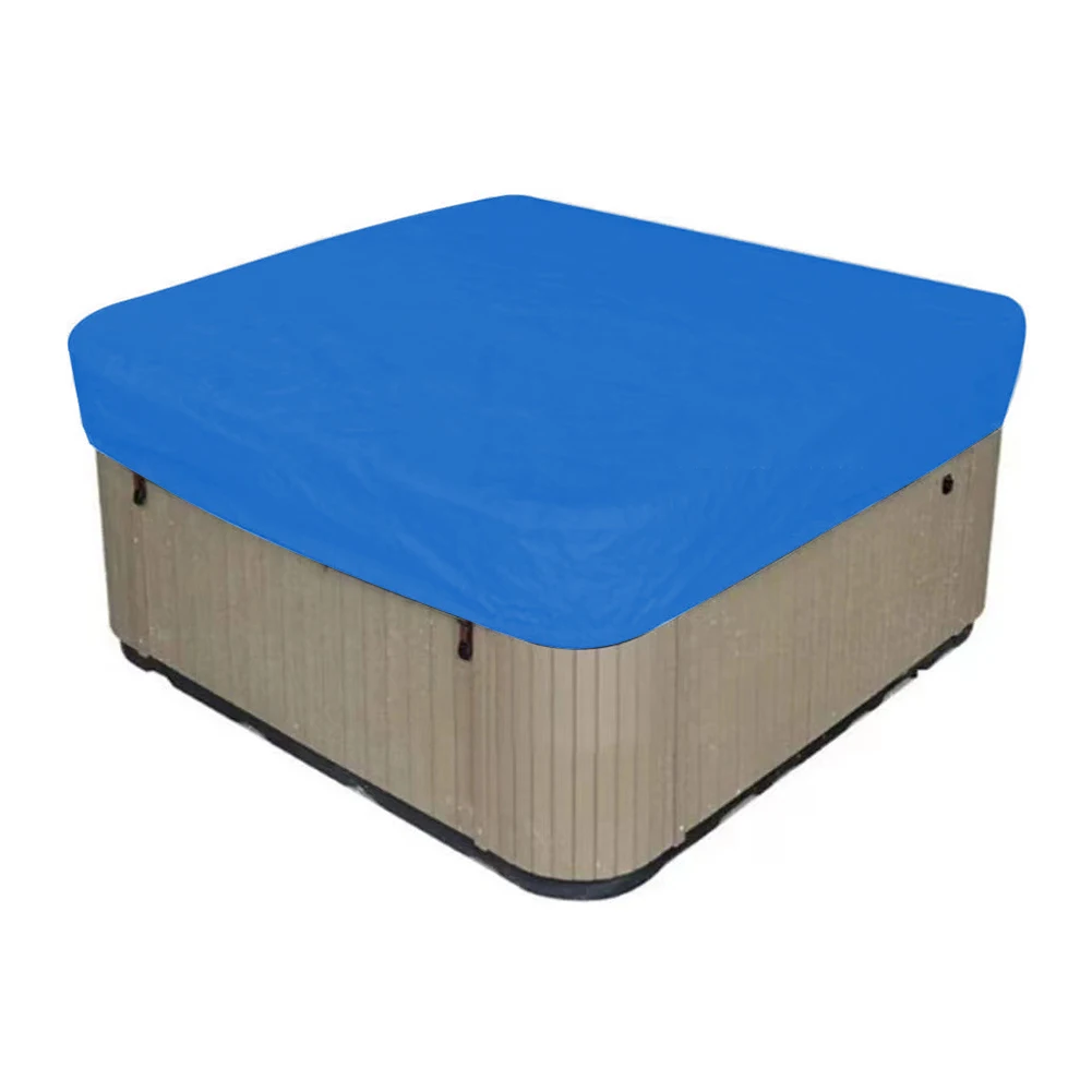 Cubierta de piscina cuadrada con aislamiento térmico para baño de SPA al aire libre impermeable a prueba de polvo a prueba de sol con cierre de cordón ajustable