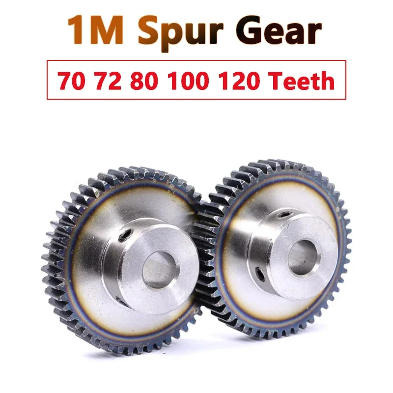 1PCS 70 72 80 100 120 Teeth 1M Spur Gear with Step 45# Steel 70T 72T 80T 100T 120T 1 Module Motor Gears Bore 8/10/12/14/15/16mm