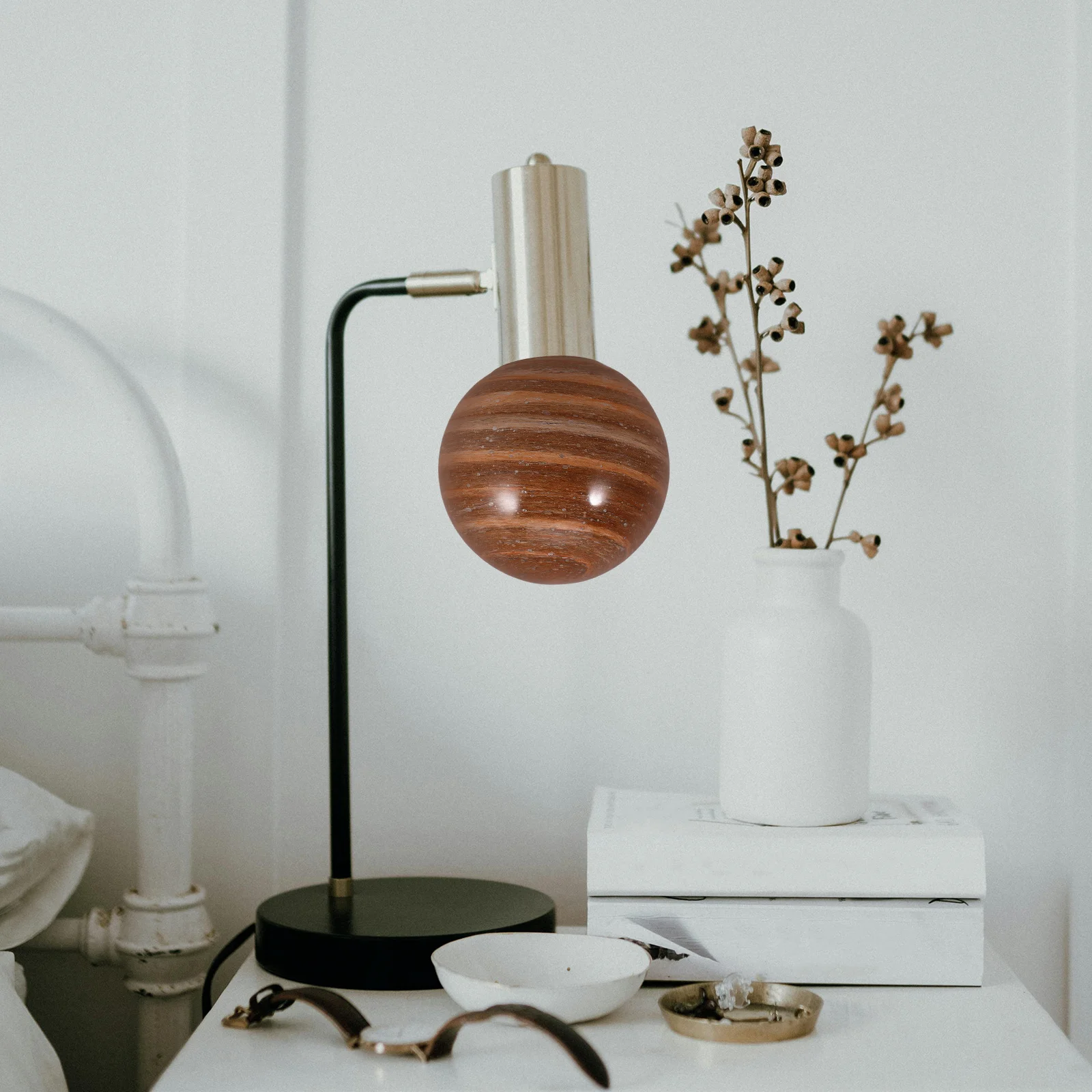 Abat-jour en verre à bulles jaune et noir, lampe de Table pour chambre à coucher, Globe artistique à lueur douce, luminaire de remplacement