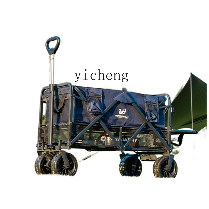

Xl Outdoor Camping Trailer Double Layer Hand Pull Picnic Camper Trolley