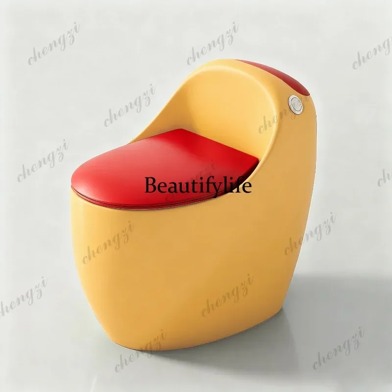 L181 Yellow-red ordinary toilet household silent high-impact color toilet