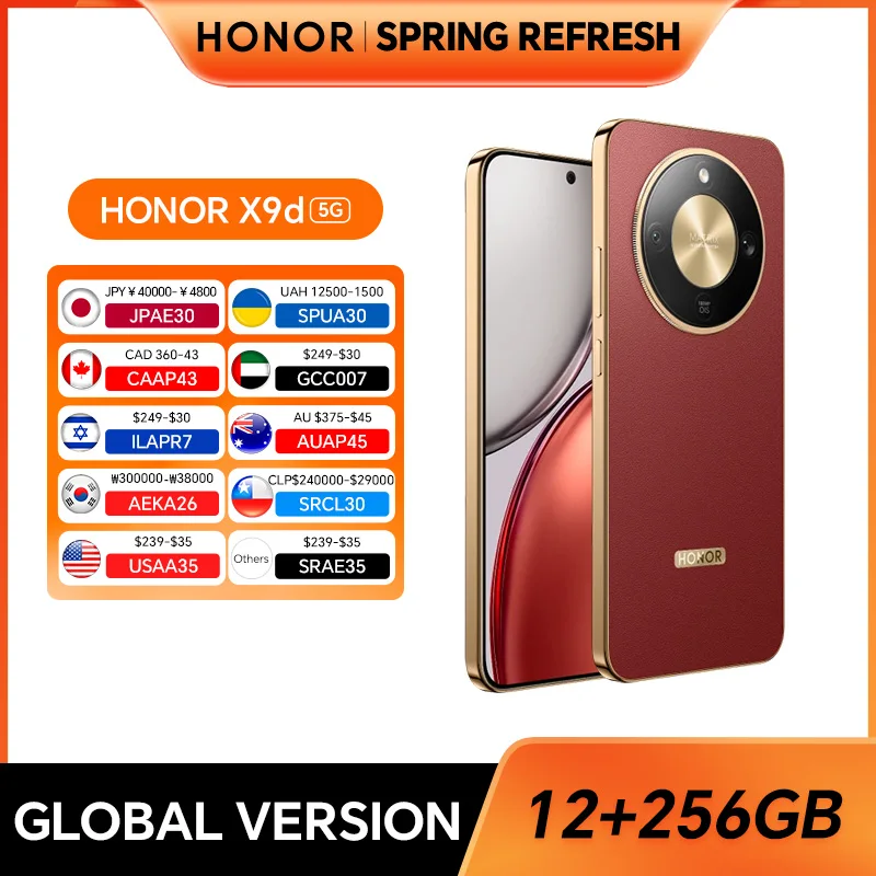 Original Global Version HONOR X9d 12GB+256GB 6.79'' 120Hz AMOLED Screen 108MP Main Camera 8300 mAh 66W Supercharge Dual SIM