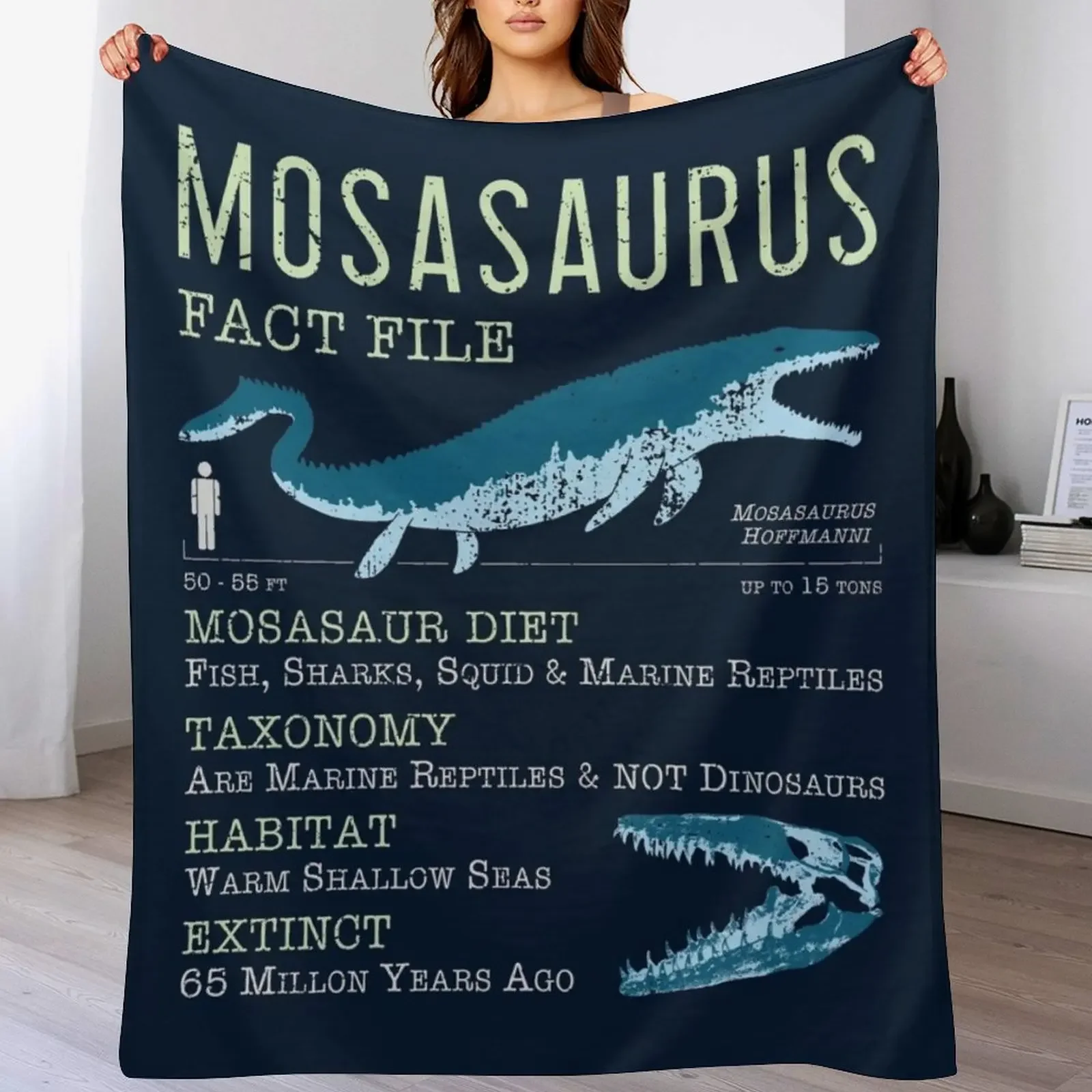 

Mosasaurus Facts Throw Blanket Stuffeds Vintage Baby Luxury Thicken Blankets