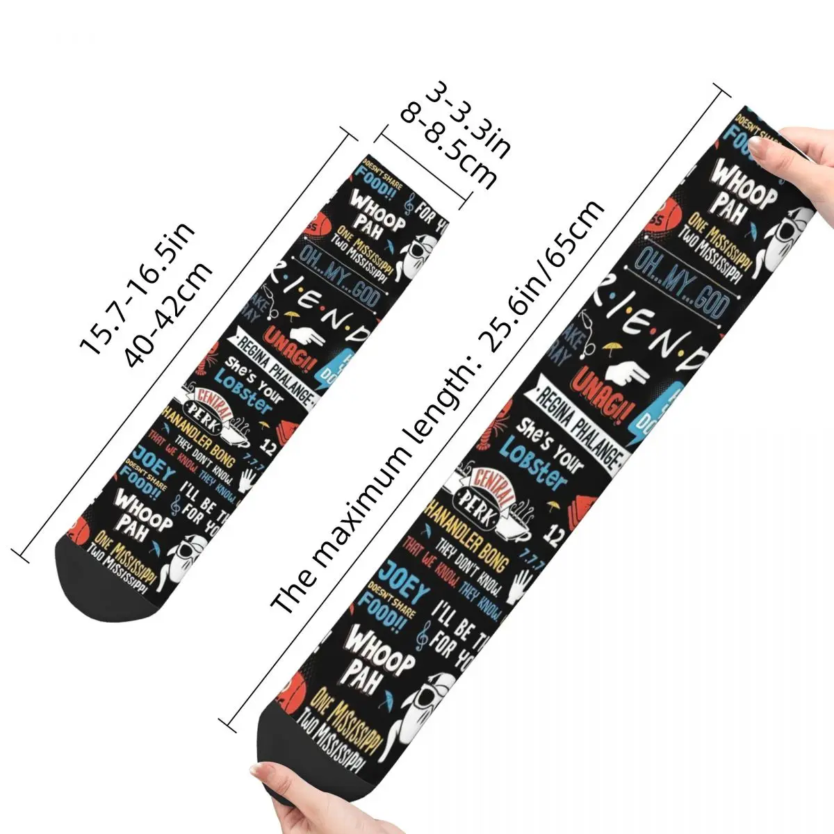 Friends TV Show Series Socks Men\'s Women\'s Casual Cartoon Central Perk Socks Spring Summer Autumn Winter Middle Tube Socks Gifts