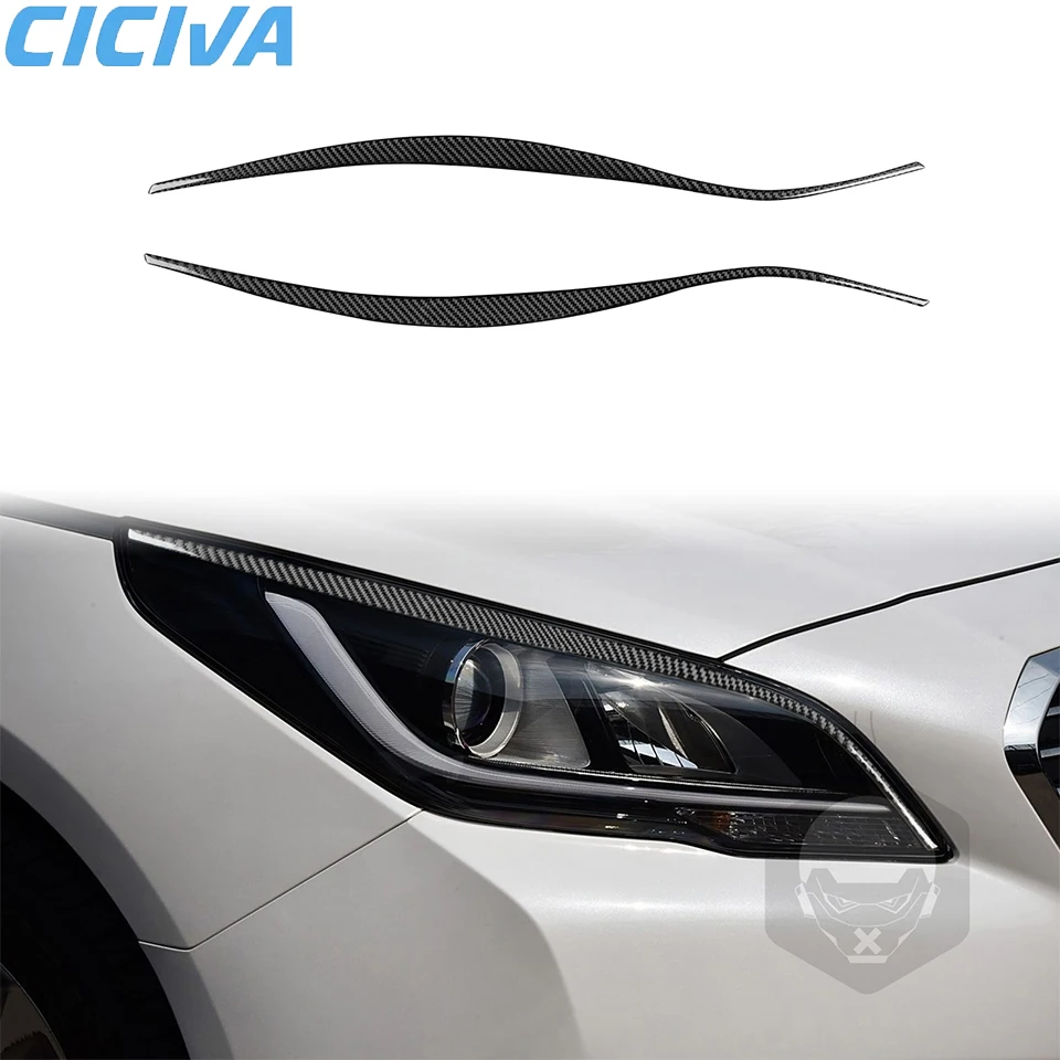 

Soft Carbon Fiber Light eyebrow Car Exterior Decoration Sticker For Hyundai Sonata 9th 2015-2017