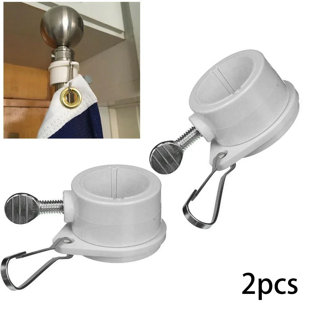 2pcs/lot Flag Pole Flagpole Rotating Rings Clip Anti Wrap Grommet Mounting Rings Kit Fit 1" Dia Flag Pole Mounting Rings