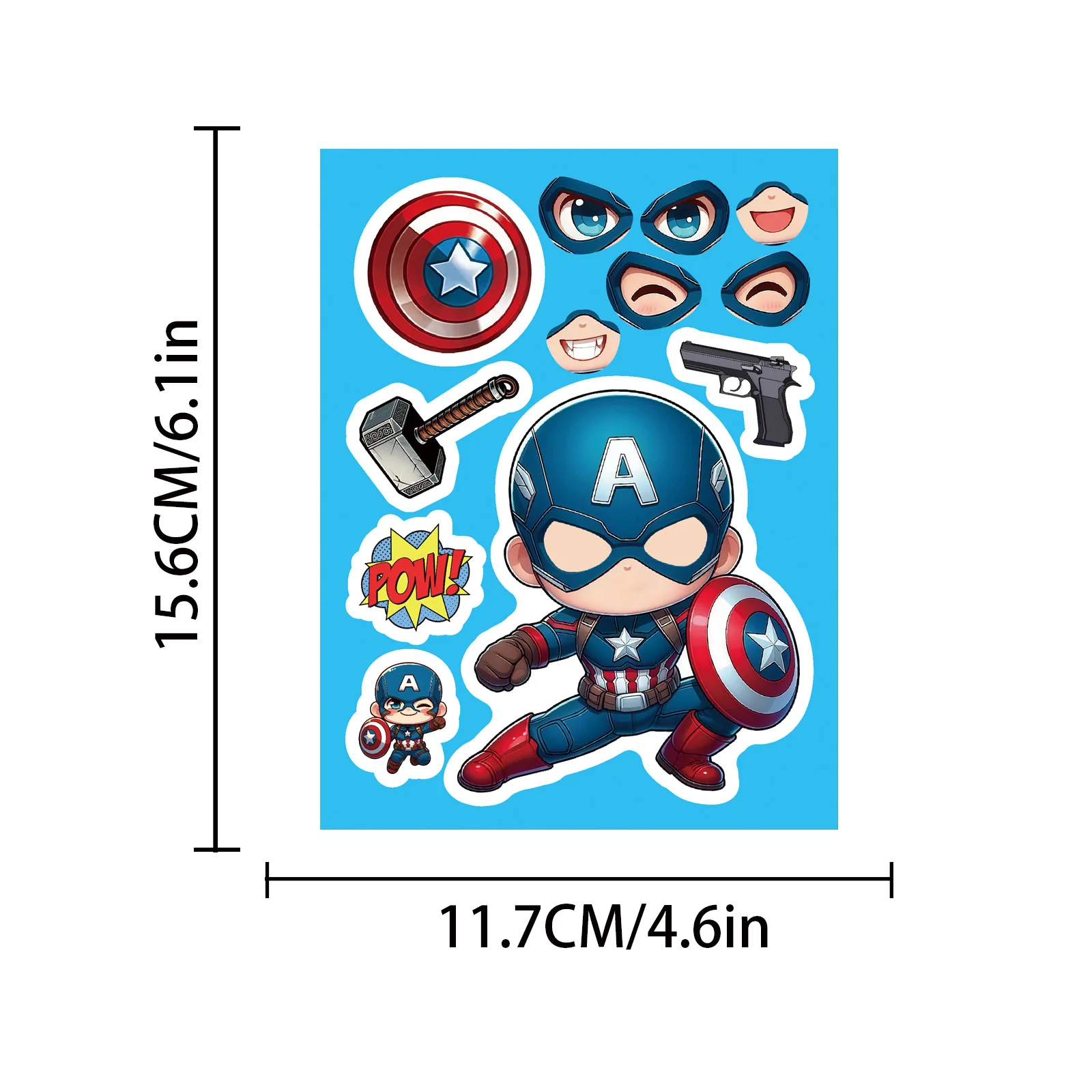 8/16Sheets Disney Marvel Puzzle Stickers Cartoon Cool Cute Superhero Graffiti Decal Creative DIY Scrapbook Desktop Decoration