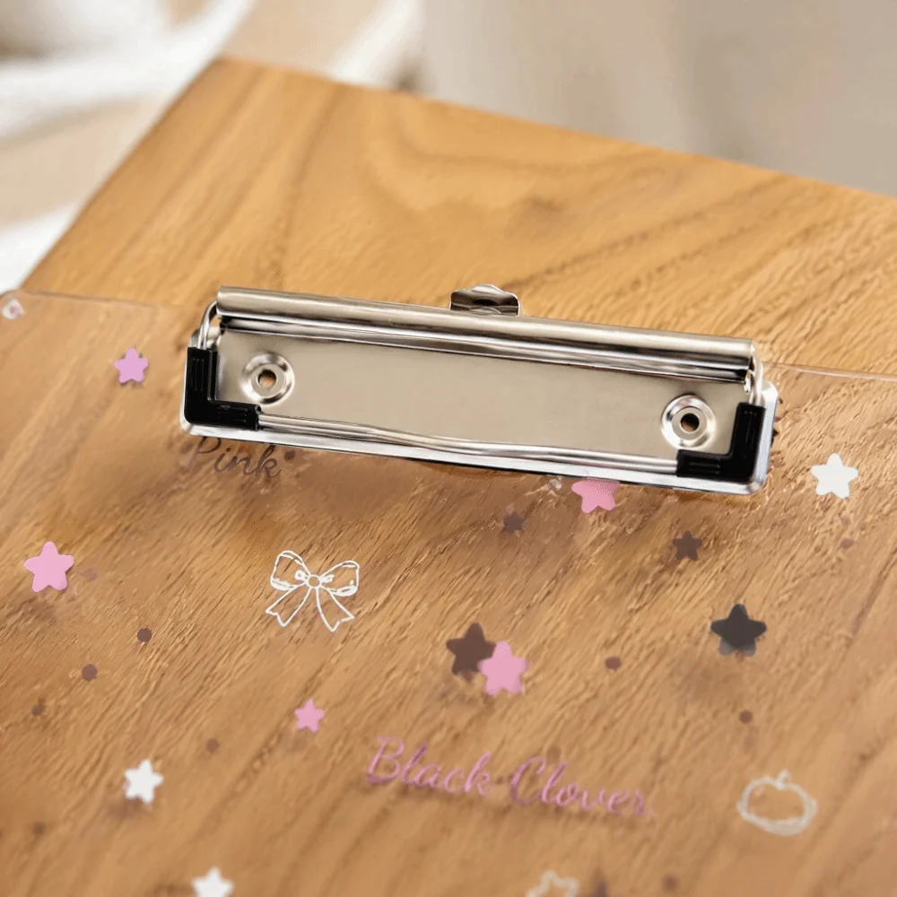 Durable Acrylic Clipboard Cake Star Pattern Clear File Folder A4/A5/A6 Writing Pad Students