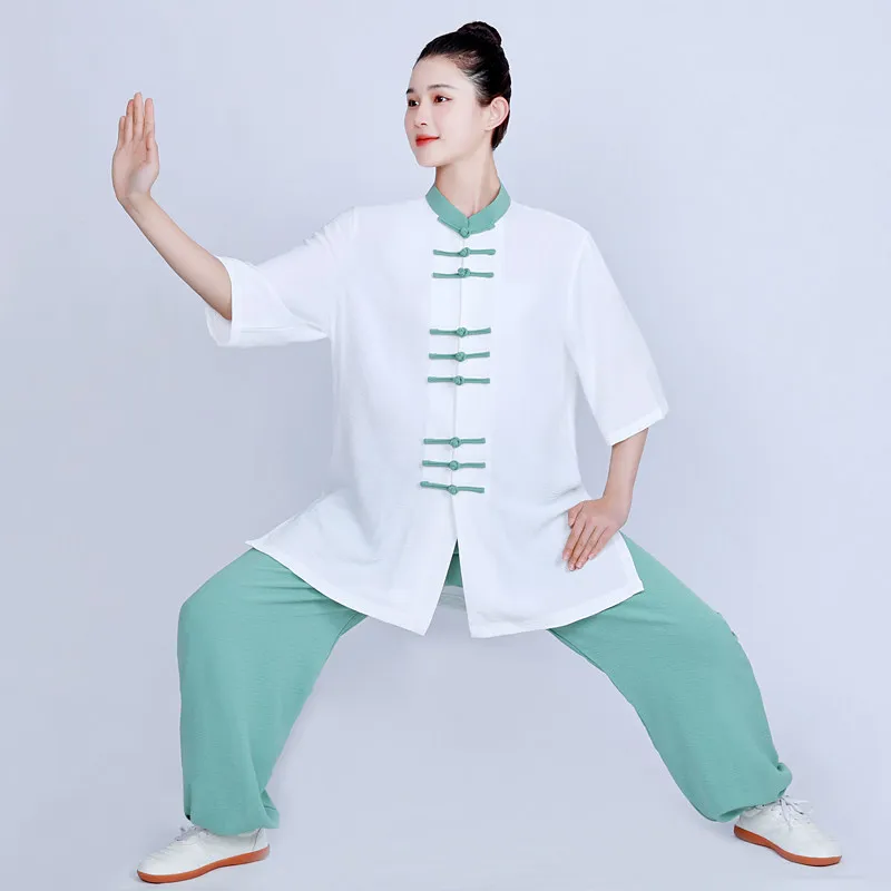 2026 New Unisex Cotton Linen Tai Chi Suit - Summer & Spring/Autumn New Chinese Style Wushu Outfit for Baduanjin Training (Breath