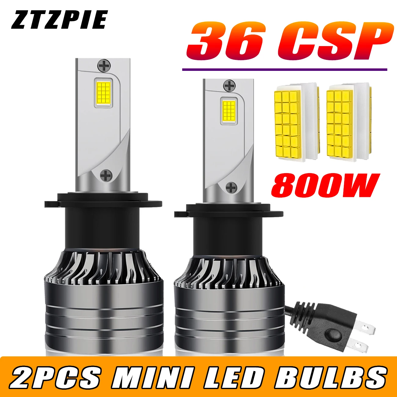 

ZTZPIE Canbus Автомобильный светильник 800 Вт Светодиодные лампы для фар H1 H7 H11 9005HB3 9006HB4 Прожектор 36 ядер Мощные противотуманные фары 12 В