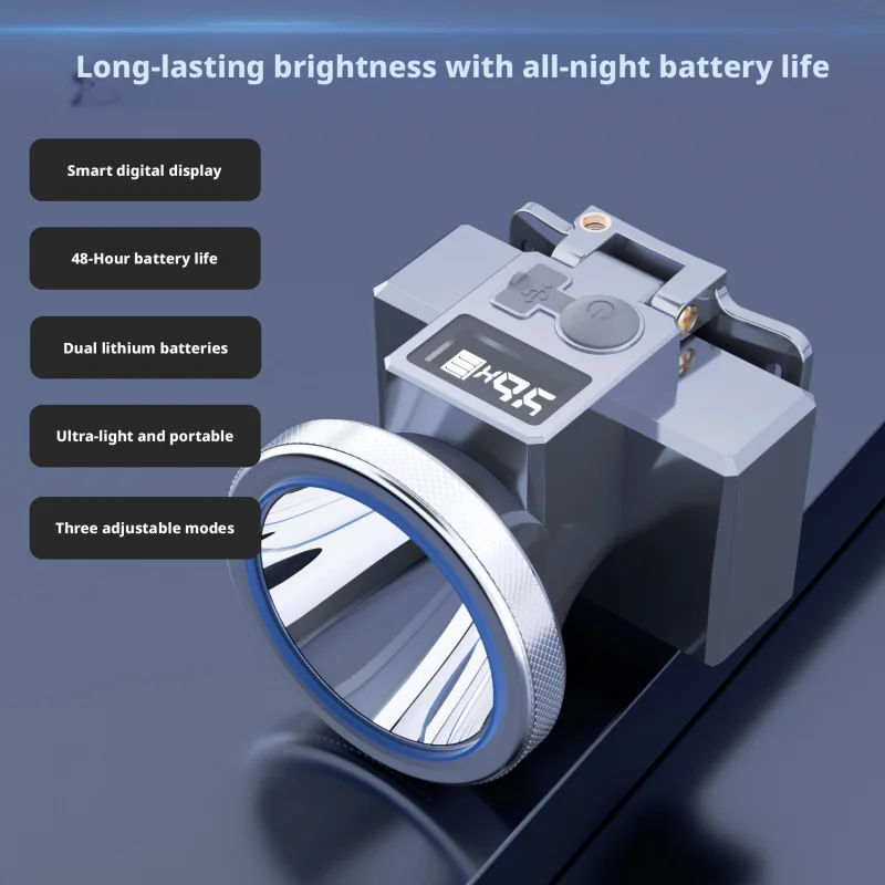 Led Rechargeable Waterproof Headlight For Night Riding Fishing With Strong Light And Three Adjustable Levels Of Led Headlight