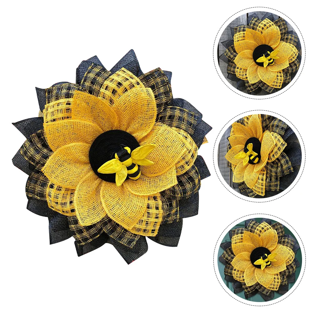 

Sunflower Garland Hanging Pendant Decor Bee Greenery Festival Home Ornament Wreath Wedding