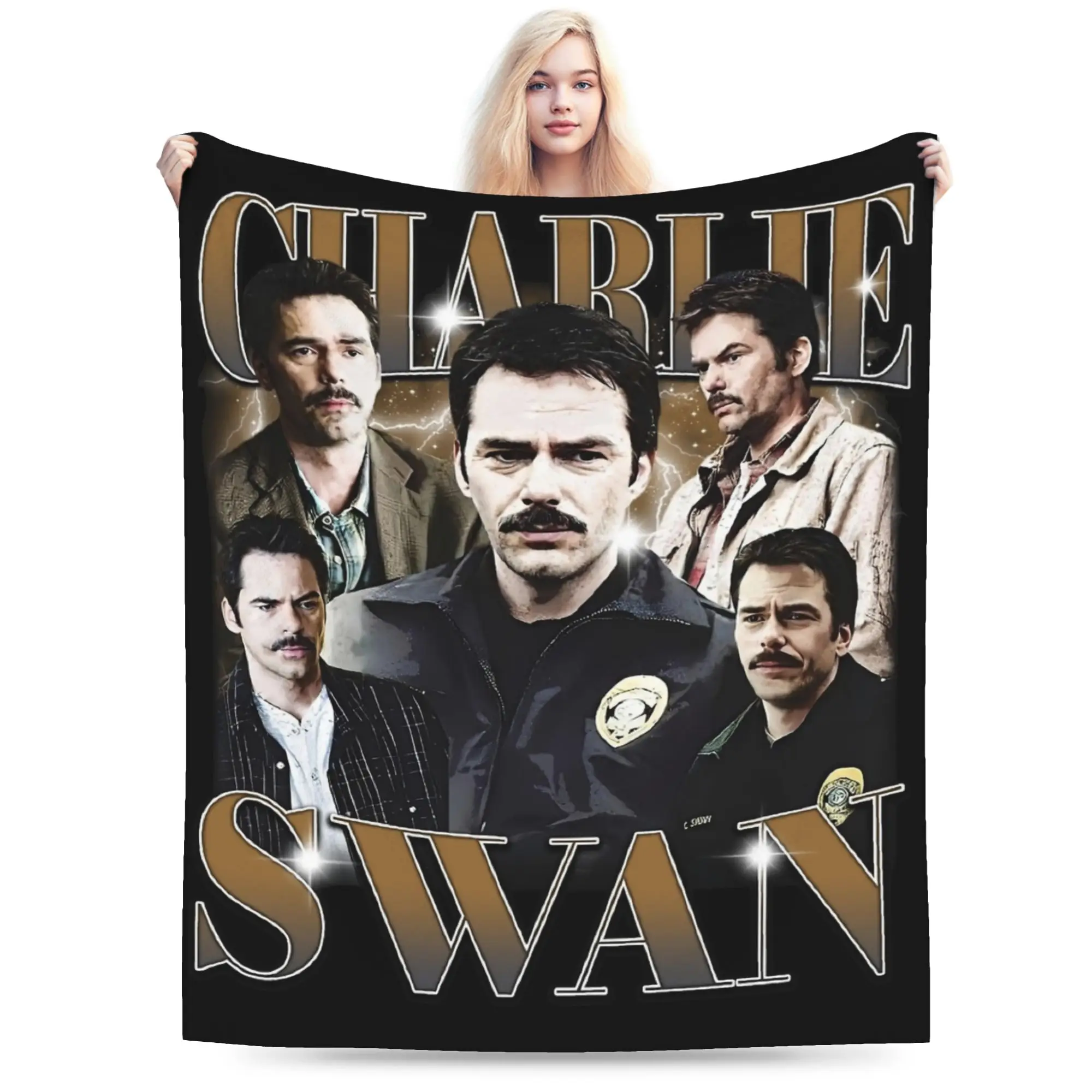 Charlie Swan Twilight Blankets Flannel Autumn/Winter  Multi-function Lightweight Throw Blanket for Sofa Travel Rug Piece