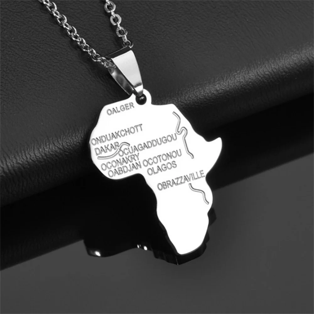 

Fashion African Africa Map Pendant Female Gold Silver Color Stainless Steel Necklace for Women Men Ethiopian Jewelry Gift 2025