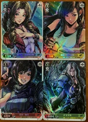 4pcs/set Anime Final Fantasy Tifa Lockhart Trading Card Signature Card Bronzing Refractive Color Flash Replica Child Gifts