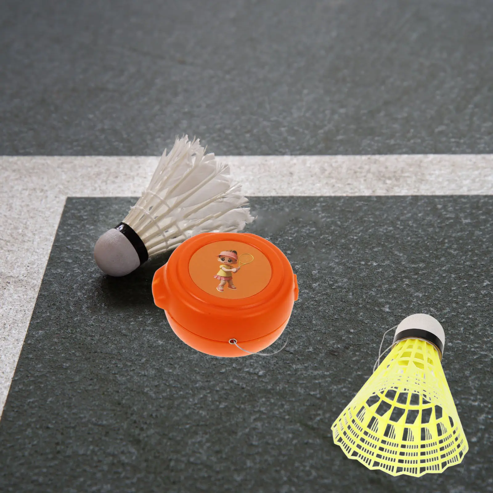 

Набор для тренировки бадминтона: тренажер для одиночной игры с эластичным вращающимся мячом, для использования в помещении и на улице, для отработки ударов и отскоков