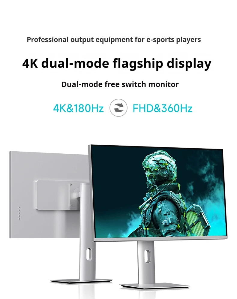 

27-inch 4K Monitor 180Hz (1K@360Hz), 96% DCI-P3, AdobeRGB 93%, Height Adjustable, Alloy metal material body