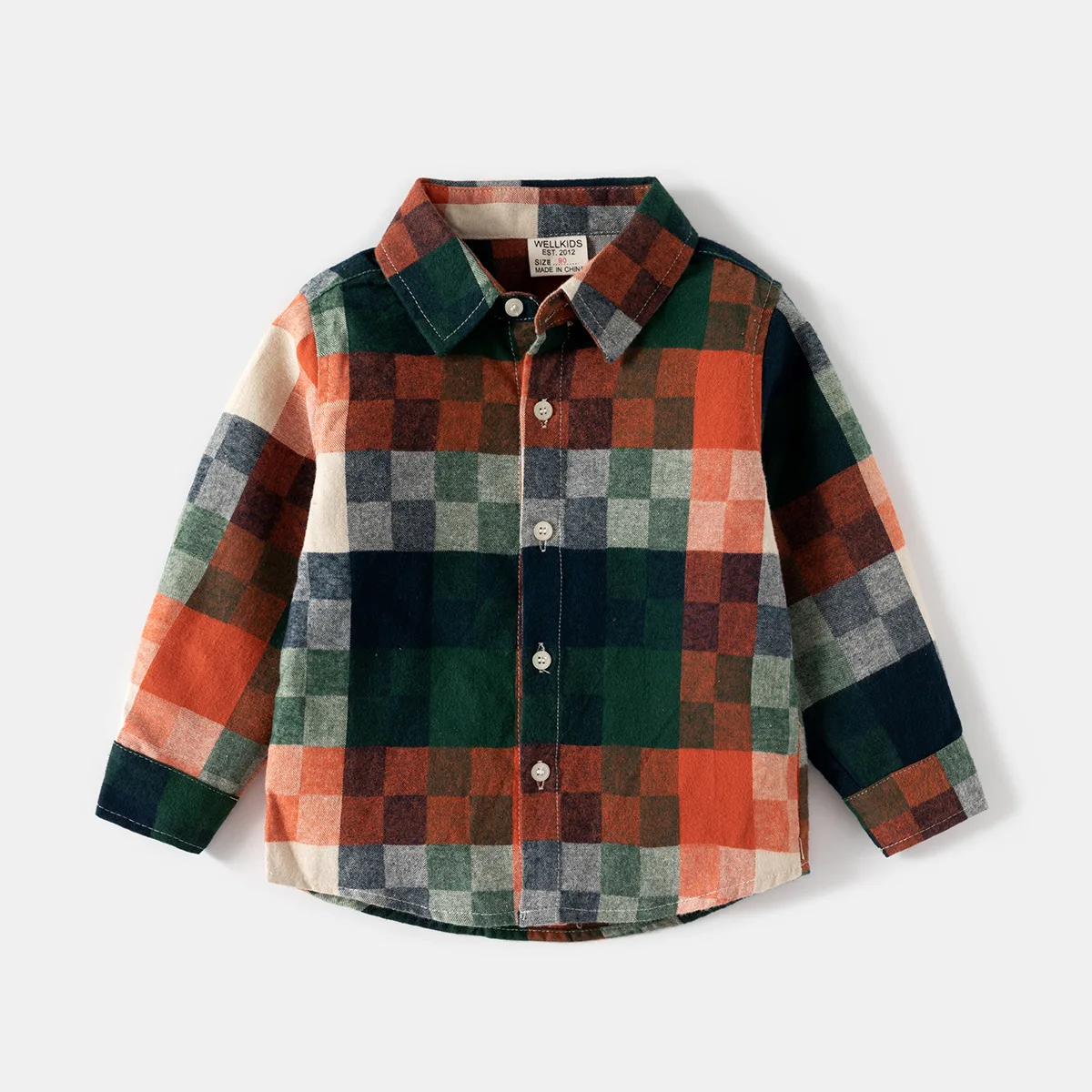 Spring Children\'s Fashion Plaid Shirt Autumn Little Boy Toddler Korean Style Casual Long-sleeved Shirt Boys Pure Cotton Clothing