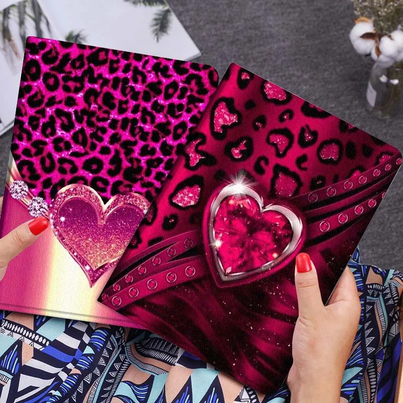 

Leopard Print Love Heart Gift For Xiaomi Redmi Mi Poco Pad 2 5 6s 7 7s Ultra Pro Max 14 12.4 12.1 inch Soft Tablet Case
