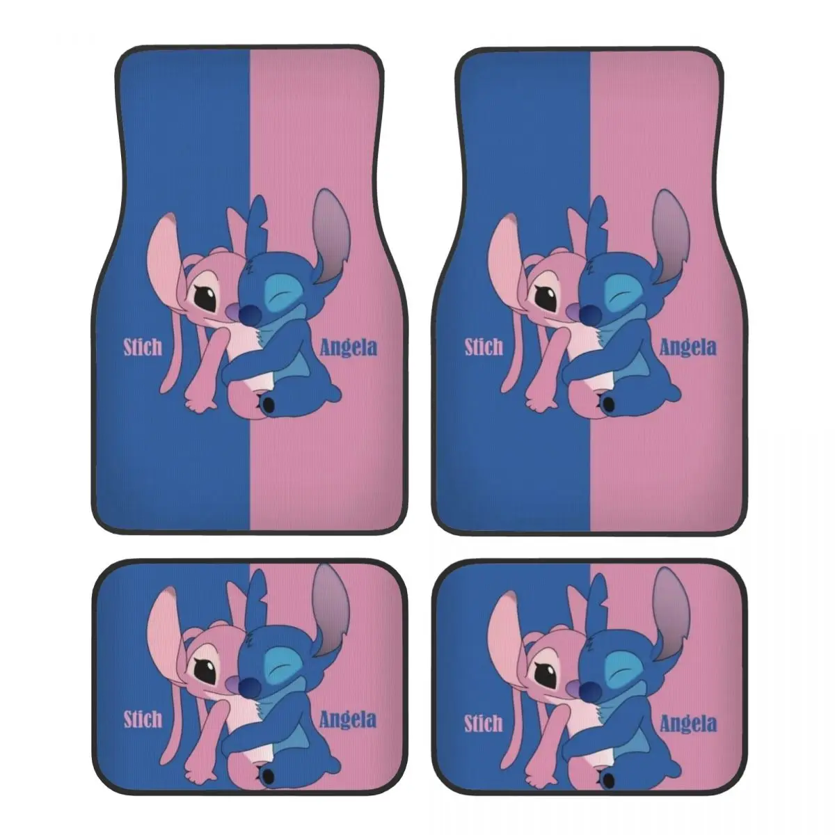 

Коврики Lilo Stitch And Angel для автомобилей, всепогодные противоскользящие коврики, полный комплект автомобильных аксессуаров