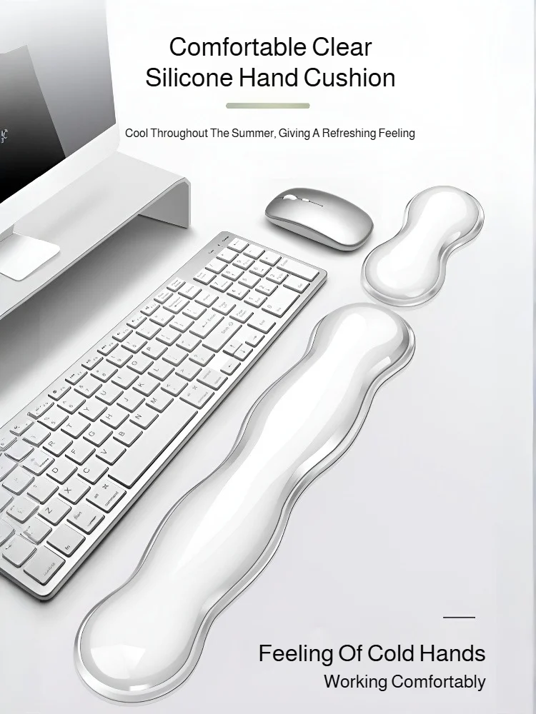

Прозрачная крутая подставка для запястий для мыши, механическая подставка для рук для клавиатуры, силиконовая подставка для запястий, офисная подставка для рук, охлаждение запястья, офис