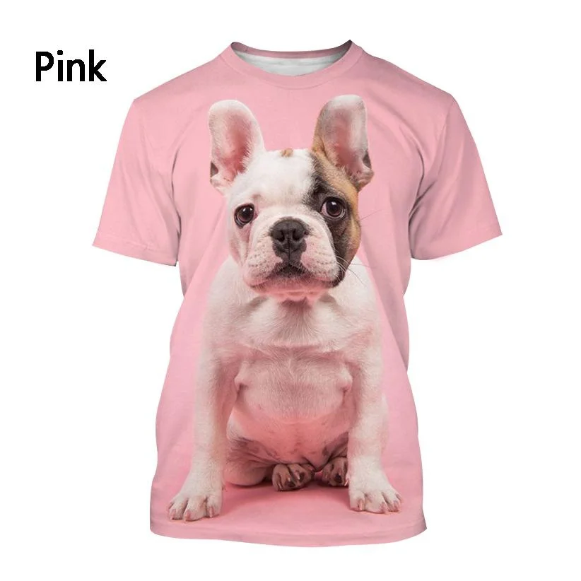 New Fashion French Bulldog 3D Printed T Shirts Men Women Casual Short Sleeves Round Collar Dog Shirts Tops