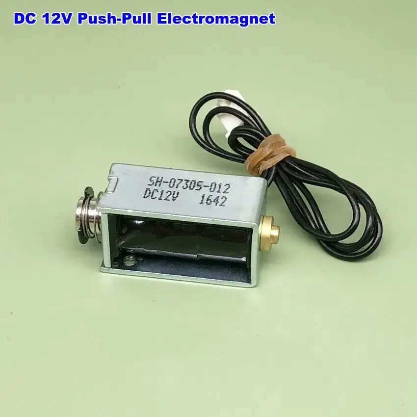 DC 6V-12V Push Pull Type Plunger Mini Solenoid Electromagnet Micro Impact Motion Magnet Electric Lock