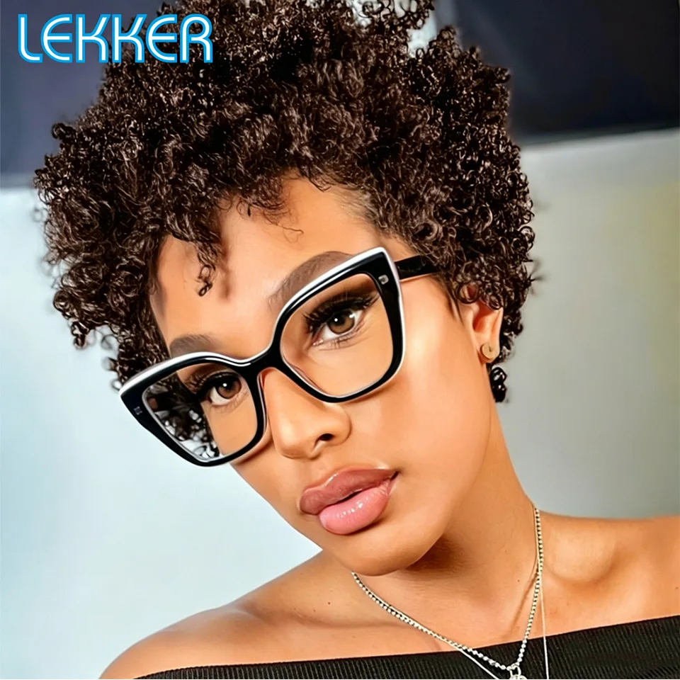 

Lekker 100% Human Hair Wigs Short Pixie Cut Afro Kinky Curly Bob For Women Brazilian Remy Hair Natural Full Machine Made Wigs
