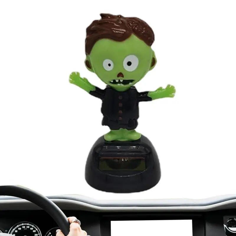 Halloween Bobbleheads For Car Dashboard Solar Powered Dancing Toys With Shaking Head Halloween Ornaments For Car Bobbleheads