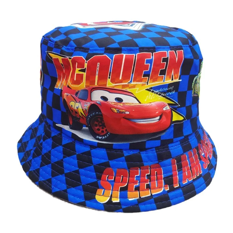 Children's Fisherman Hat Disney Kawaii Cartoon Cars Lightning McQueen Basin Hat Children's Warm Sun Hat Christmas Gifts