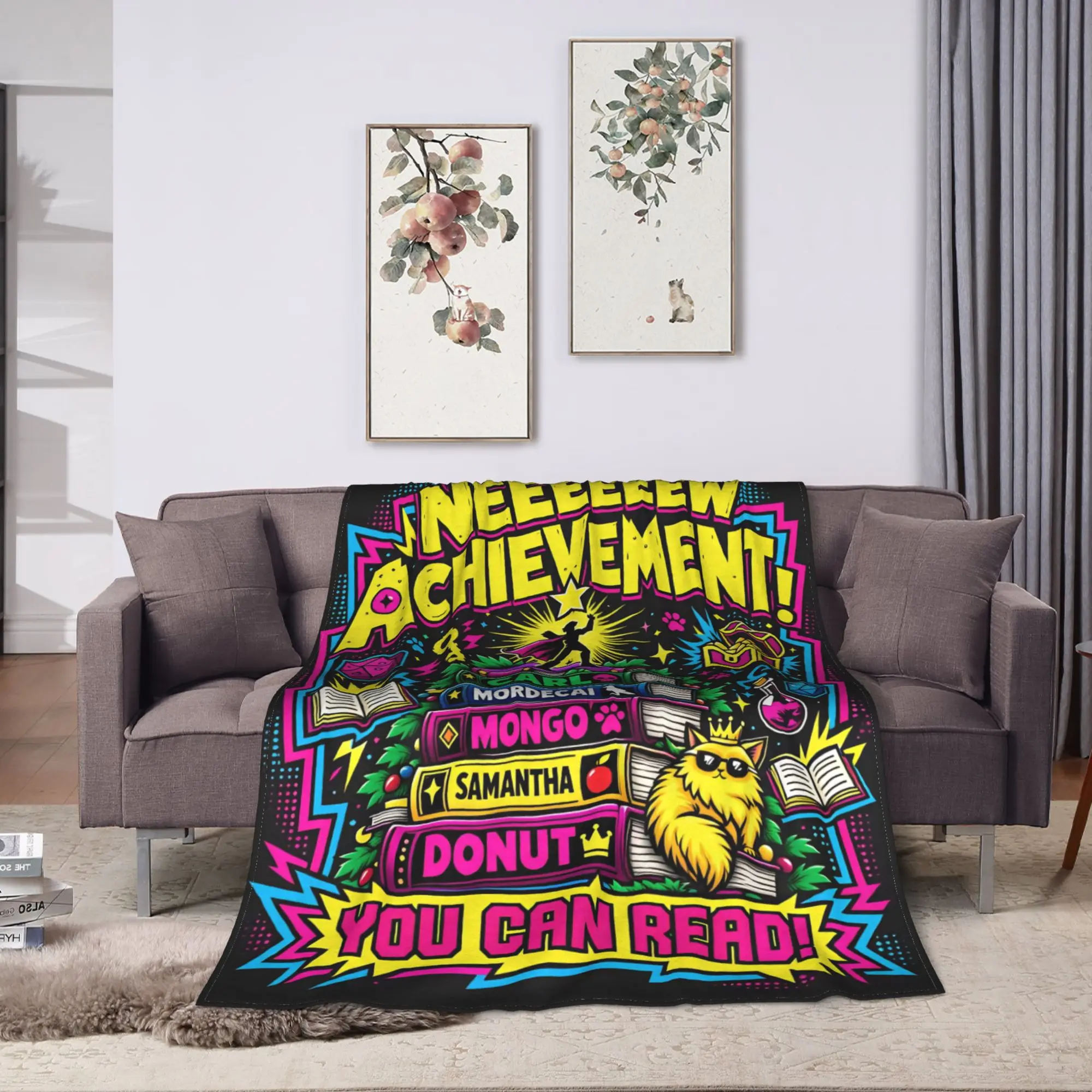 Funny New Achievement You Can Read LitRPG Book Lover Carl Flannel Blanket Adults  Comfortable Bedding Throws Bedspread Bed Cover