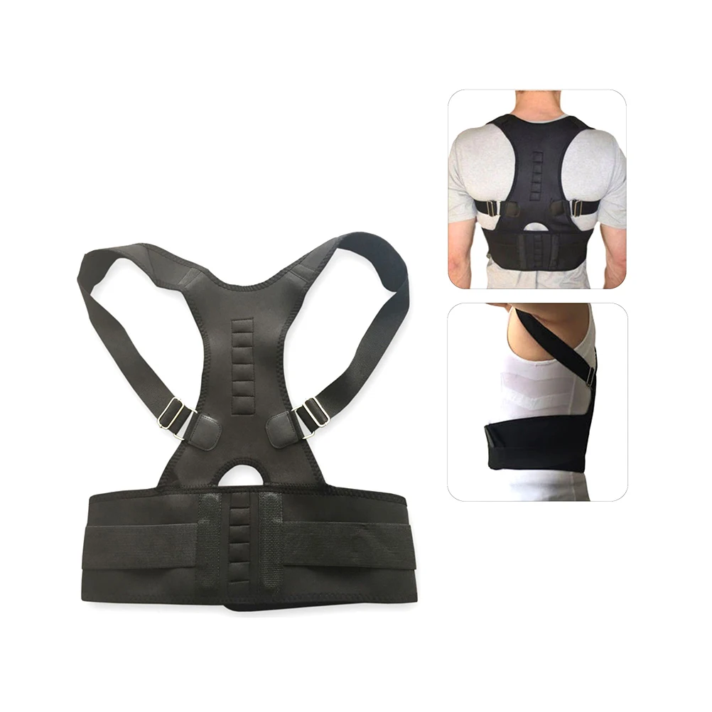 

Корректор осанки, регулируемый корректор осанки спины для мужчин и женщин, дышащий поддерживающий пояс для коррекции горбатой спины, черный