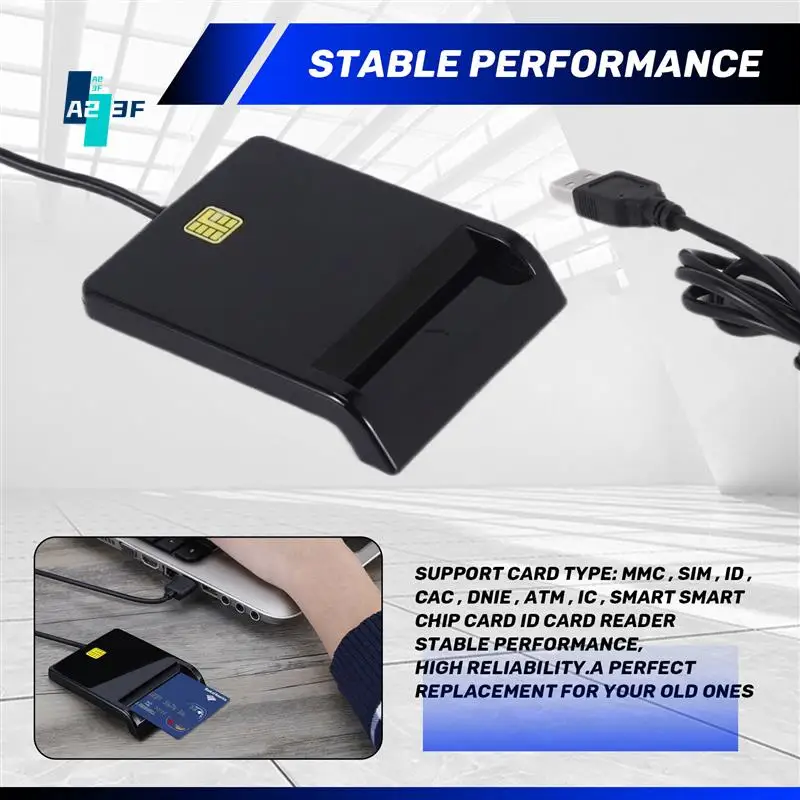 

A23F-Card Reader For Bank Card IC/ID EMV Card Reader High Quality For Windows 7 8 10 For Linux OS USB-CCID ISO 7816