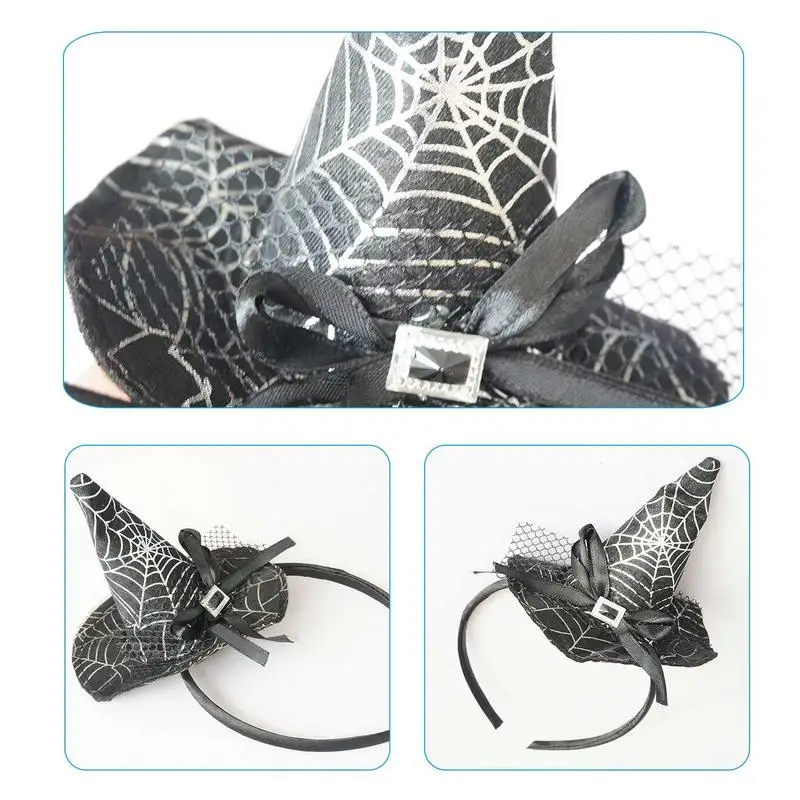 1PCS Hair Hoop Halloween Festival Party Skull Headband Spider Web Witch Hat Ghost Atmosphere Performance Props Hair Accessories