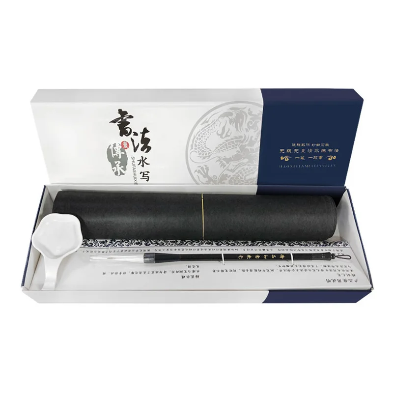 Water Writing Cloth Set for Students Calligraphy Practice Reusable Fabric Copybook Mat with Grid Sheets for Beginners Classroom