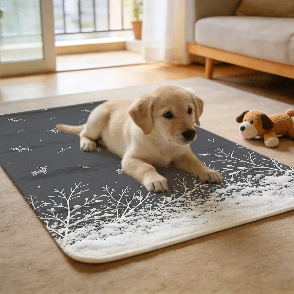 Snow Deer Trace Reusable Absorbent Pet Mats for Senior Pet Incontinence